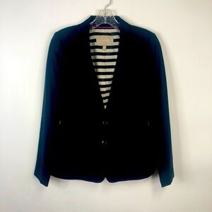 Banana Republic Navy Blue blazer long sleeve lapeled cotton blend size 0